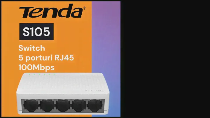 Tenda S105 | Switch fără management de 5 porturi RJ45 la 10/100 Mbps cu autonegociere